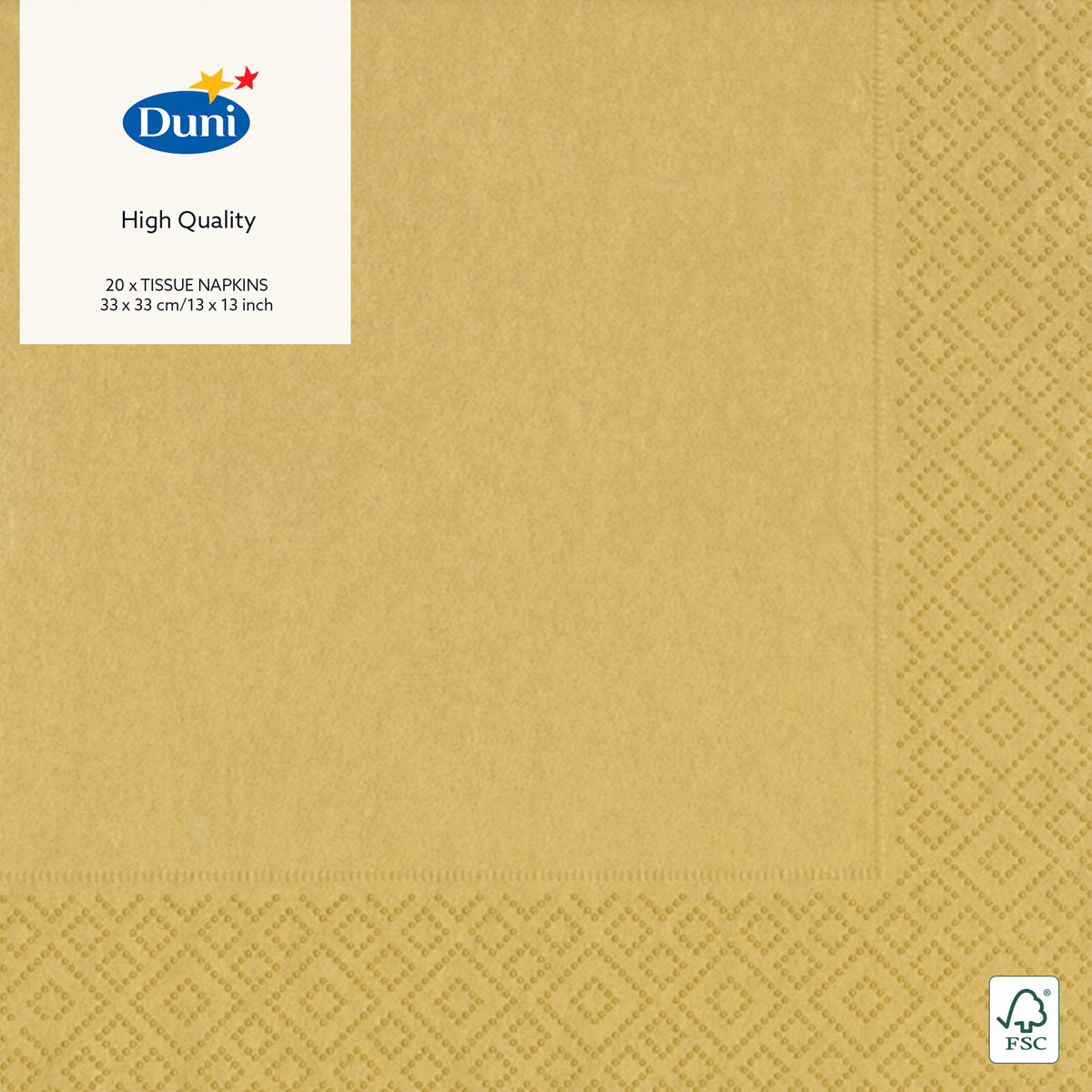 TissueServiette 33 x 33 cm Gold 3lagig, 240 Stk/Krt (12 x 20 Stk