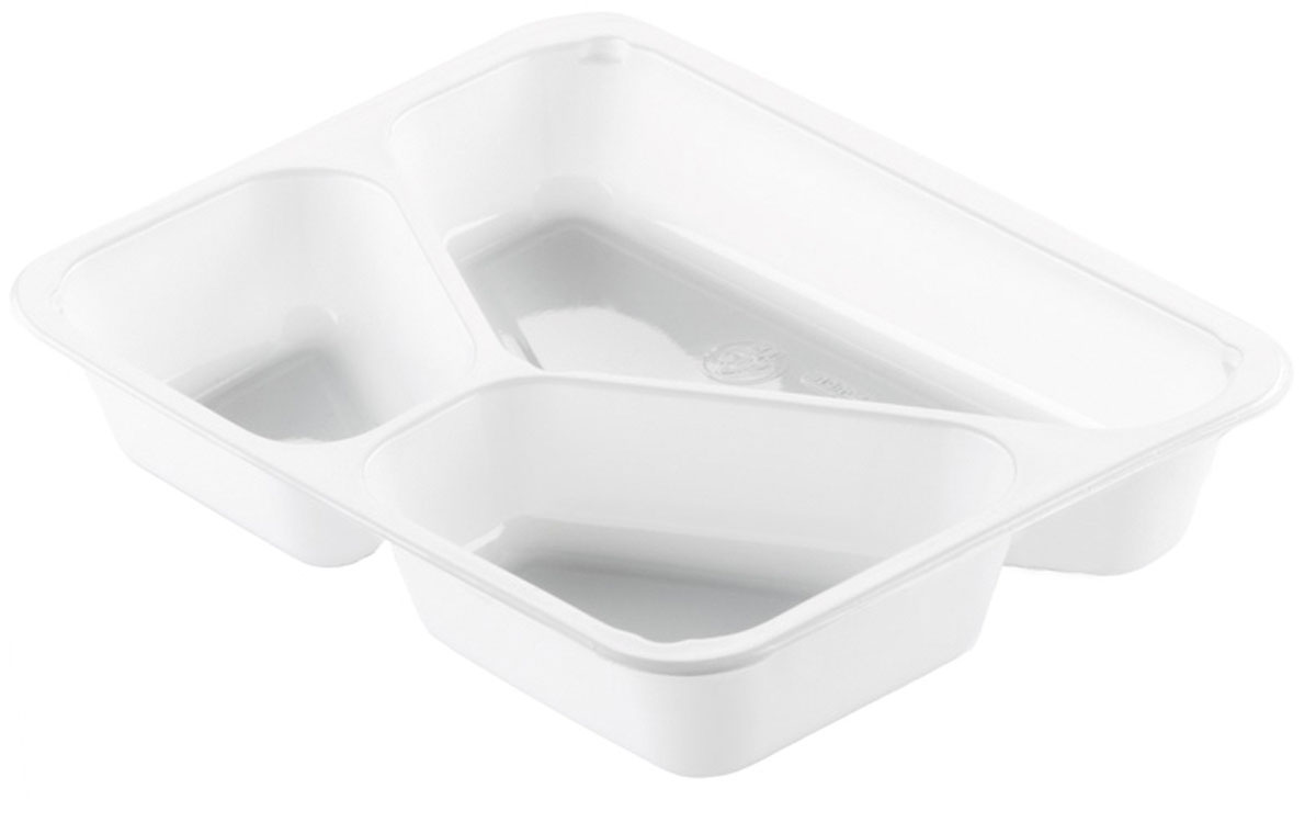 Duniform Menu Tray 225 x 175 x 43 mm White 3-Comp, 300 pcs/box (1 x 300 pcs ...