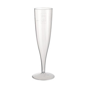 Flûte da Champagne (imballaggio in pellicole di plastica) 13,5 cl  Trasparente, 100 pz/cartone (10 x 10 pz)