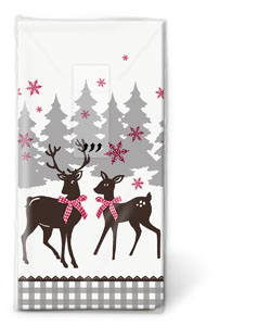 Taschentücher 21,5 x 22 cm Lovely Deer, 240 Stk/Krt (24 x 10 Stk)