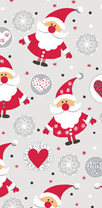 Handkerchiefs 21,5 x 22 cm Funny Santas, 240 pcs/box (24 x 10 pcs)