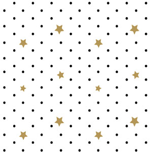 Tissue Napkin 33 x 33 cm Black Stars 3-ply, 240 pcs/box (12 x 20 pcs)