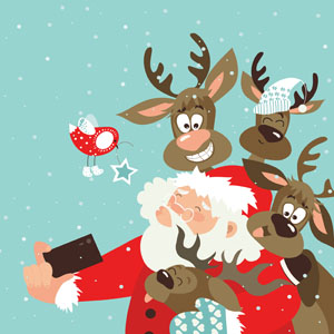 Tissue Napkin 33 x 33 cm Selfie Santa 3-ply, 240 pcs/box (12 x 20 pcs)