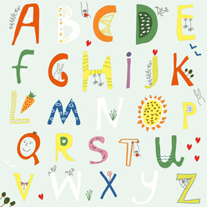 Tissue-Serviette 33 x 33 cm Alphabet 3-lagig, 240 Stk/Krt (12 x 20 Stk)