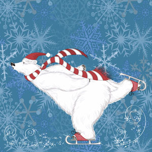 Tissue-Serviette 33 x 33 cm Polar Bear Skate 3-lagig, 240 Stk/Krt (12 x 20 Stk)