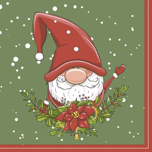 Tissueservett 33 x 33 cm Tomte 3-lagers, 240 St/kart (12 x 20 St)