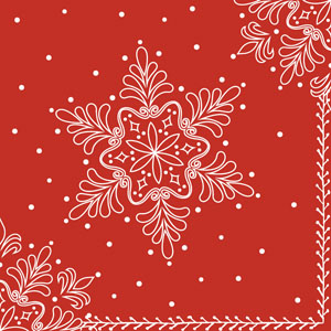Tissue-Serviette 33 x 33 cm Snowflake Deco 3-lagig, 192 Stk/Krt (12 x 16 Stk)