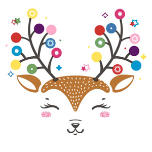 Tissue-Serviette 33 x 33 cm Colourful Deer 3-lagig, 240 Stk/Krt (12 x 20 Stk)
