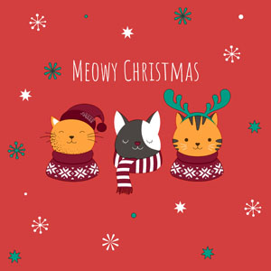 Tissue-Serviette 33 x 33 cm Meowy Xmas 3-lagig, 240 Stk/Krt (12 x 20 Stk)