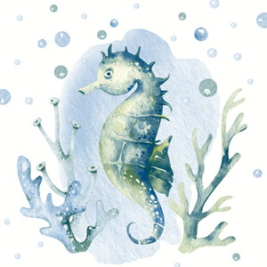 Tissue Napkin 33 x 33 cm Seahorse 3-ply, 240 pcs/box (12 x 20 pcs)