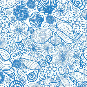 Tissue Napkin 33 x 33 cm Seashell Pattern 3-ply, 240 pcs/box (12 x 20 pcs)