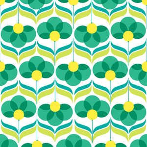 Tissue-Serviette 33 x 33 cm Geo Flowers Green 3-lagig, 240 Stk/Krt (12 x 20 Stk)