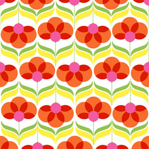 Tissue-Serviette 33 x 33 cm Geo Flowers Red 3-lagig, 240 Stk/Krt (12 x 20 Stk)