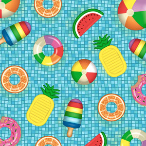 Tissue-Serviette 33 x 33 cm Summer Pool 3-lagig, 240 Stk/Krt (12 x 20 Stk)