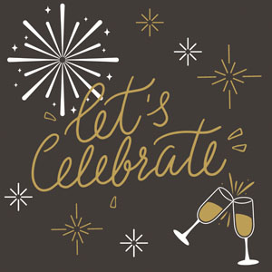 Tissue-Serviette 33 x 33 cm Let's celebrate 3-lagig, 240 Stk/Krt (12 x 20 Stk)