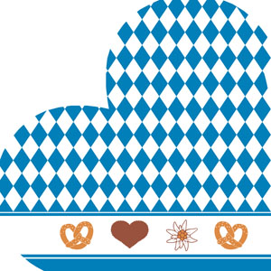 Silhouettes Airlaid Napkin 33 cm Bavarian Heart, 144 pcs/box (12 x 12 pcs)