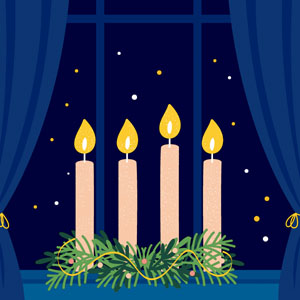 Tissue-Serviette 33 x 33 cm Advent Night 3-lagig, 240 Stk/Krt (12 x 20 Stk)