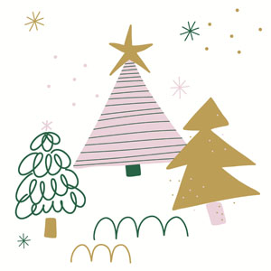 Tissue-Serviette 33 x 33 cm Three trees 3-lagig, 240 Stk/Krt (12 x 20 Stk)