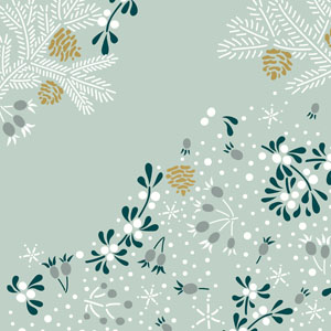 Tissue-Serviette 33 x 33 cm Frosty Florals 3-lagig, 240 Stk/Krt (12 x 20 Stk)
