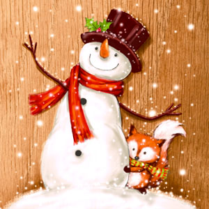 Tissue-Serviette 24 x 24 cm Cheery Snowman 3-lagig, 240 Stk/Krt (12 x 20 Stk)