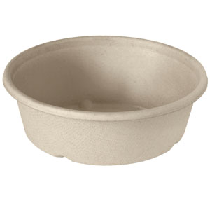 Pulp Safe No PFAS Added 18 oz Round White Sugarcane / Bagasse Salad Bowl -  6 1/4 x 6 1/4 x 1 3/4 - 100 count box