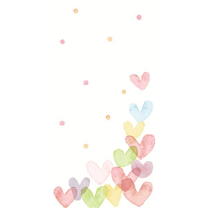 Taschentücher 21,5 x 22 cm Hearts Pastel, 240 Stk/Krt (24 x 10 Stk)