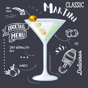 Tissue-Serviette 24 x 24 cm Martini Black 3-lagig, 240 Stk/Krt (12 x 20 Stk)