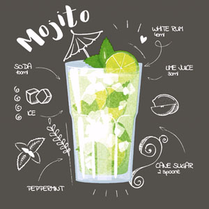Tissue Napkin 24 x 24 cm Mojito Black 3-ply, 240 pcs/box (12 x 20 pcs)