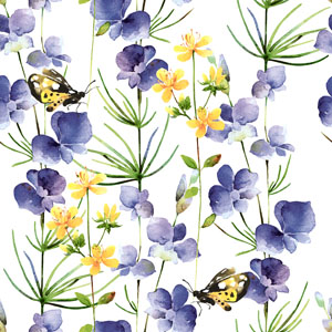 Tissue-Serviette 33 x 33 cm Blue Blossoms 3-lagig, 240 Stk/Krt (12 x 20 Stk)