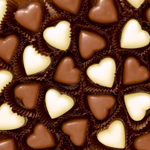 Tissue-Serviette 33 x 33 cm Chocolate Hearts 3-lagig, 240 Stk/Krt (12 x 20 Stk)