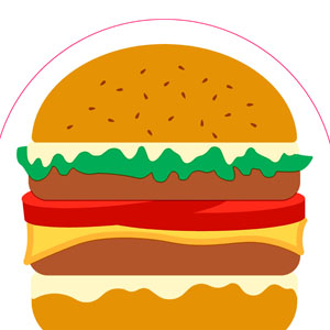 Silhouettes Airlaid Serviette 33 cm Burger, 144 Stk/Krt (12 x 12 Stk)