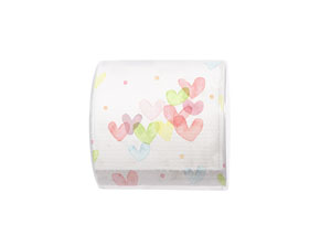 Toilettenpapier Hearts Pastel 3-lagig, 6 Stk/Krt (6 x 1 Stk)