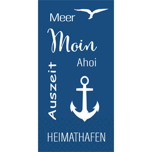 Tissue-Serviette 33 x 33 cm Meer Freude 2-lagig, 1200 Stk/Krt (4 x 300 Stk)