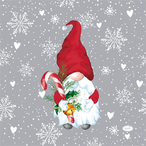 Tissue Napkin 33 x 33 cm Winter Flakes Tomte 3-ply, 240 pcs/box (12 x 20 pcs)