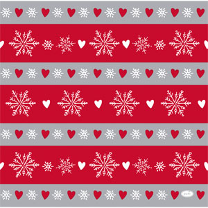 Bio Dunisoft® Napkin 40 x 40 cm Winter Flakes Hearts, 144 pcs/box (12 x 12 pcs)