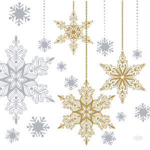 Dunisoft® Napkin 40 x 40 cm Snowstars White, 144 pcs/box (12 x 12 pcs)