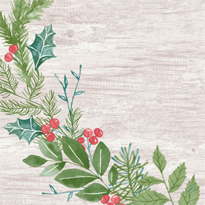 Bio Dunisoft® Napkin 40 x 40 cm Winter Greenery, 144 pcs/box (12 x 12 pcs)