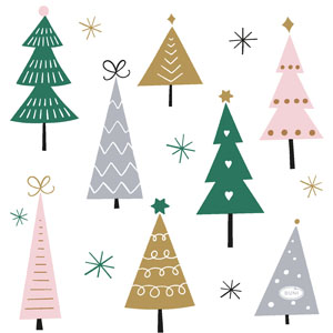 Ubrousek Tissue 33 x 33 cm Noel Trees 3-vrs, 240 ks/krt (12 x 20 ks)