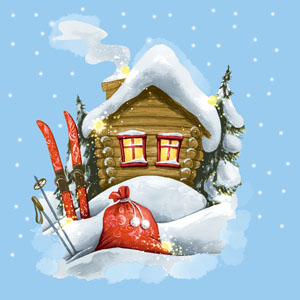 Tissue Napkin 33 x 33 cm Winter Cabin 3-ply, 240 pcs/box (12 x 20 pcs)