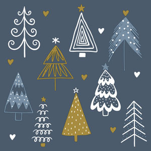 Tissue-Serviette 33 x 33 cm Fun trees Blue 3-lagig, 240 Stk/Krt (12 x 20 Stk)