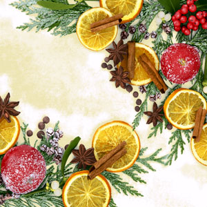 Tissue Napkin 33 x 33 cm Fragrance Xmas 3-ply, 240 pcs/box (12 x 20 pcs)