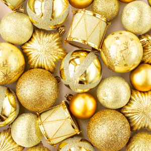 Tissue-Serviette 33 x 33 cm Gold Baubles 3-lagig, 240 Stk/Krt (12 x 20 Stk)