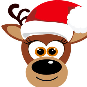 Silhouettes Airlaid Napkin 33 x 33 cm Reindeer smiley, 144 pcs/box (12 x 12 pcs)