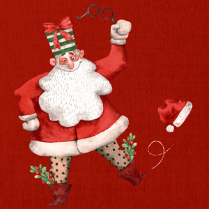 Tissue-Serviette 24 x 24 cm Goofy Santa 3-lagig, 240 Stk/Krt (12 x 20 Stk)