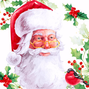 Tissue-Serviette 33 x 33 cm Vintage Claus 3-lagig, 240 Stk/Krt (12 x 20 Stk)