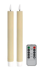LED Antique Candle, 2xAAA batteries - Beige, 24 pcs/box (12 x 2 pcs)