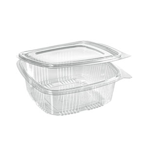 Deli Hinged 1000 ml Transparent 1-Fack, 400 St/kart (8 x 50 St)