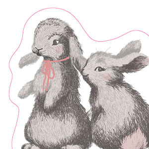 Silhouettes Airlaid Serviette Bio Bunny friends, 144 Stk/Krt (12 x 12 Stk)