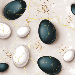 Tissue-Serviette 33 x 33 cm Marble eggs 3-lagig, 240 Stk/Krt (12 x 20 Stk)