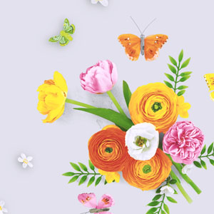 Tissue-Serviette 33 x 33 cm Blossom joy 3-lagig, 240 Stk/Krt (12 x 20 Stk)